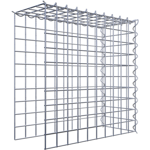 Gabiona Gabione, silbergrau, Maschenweite 5 cm x 5 cm, Spirale - silberfarben