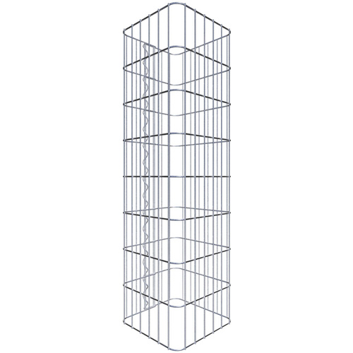 Gabiona Gabionensäule, silbergrau, Maschenweite 5 cm x 10 cm – silberfarben