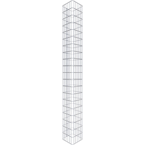 Gabiona Gabionensäule, silbergrau, Maschenweite 5 cm x 10 cm – silberfarben