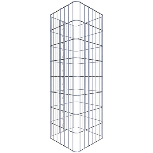 Gabiona Gabionensäule, silbergrau, Maschenweite 5 cm x 10 cm - silberfarben