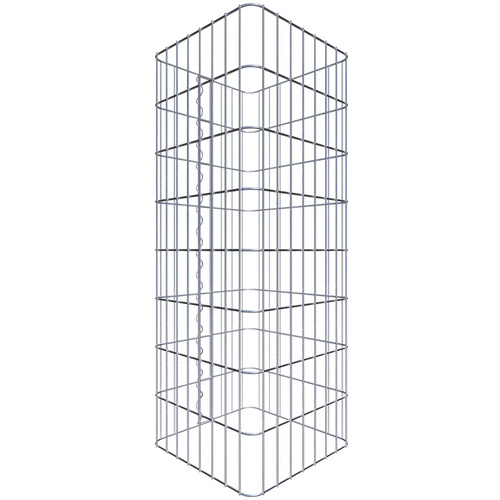 Gabiona Gabionensäule, silbergrau, Maschenweite 5 cm x 10 cm – silberfarben
