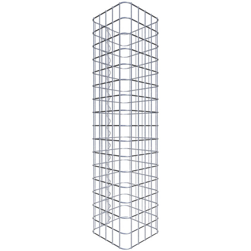 Gabiona Gabionensäule, silbergrau, Maschenweite 5 cm x 5 cm – silberfarben