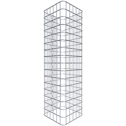 Gabiona Gabionensäule, silbergrau, Maschenweite 5 cm x 5 cm – silberfarben