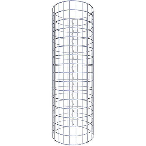 Gabiona Gabionensäule, silbergrau, Maschenweite 5 cm x 5 cm – silberfarben