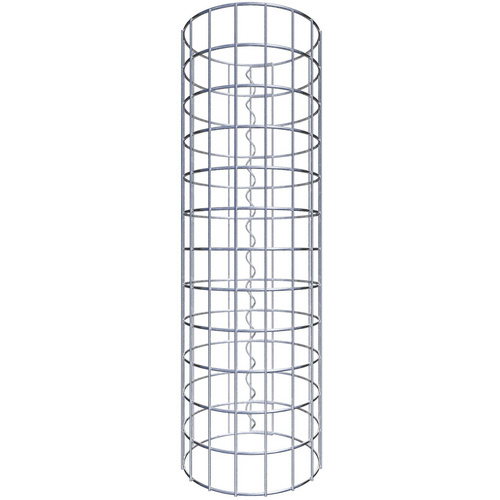 Gabiona Gabionensäule, silbergrau, Maschenweite 5 cm x 5 cm – silberfarben