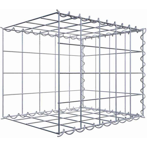 Gabiona Gabione, silbergrau, Maschenweite 10 cm x 10 cm, Spirale – silberfarben