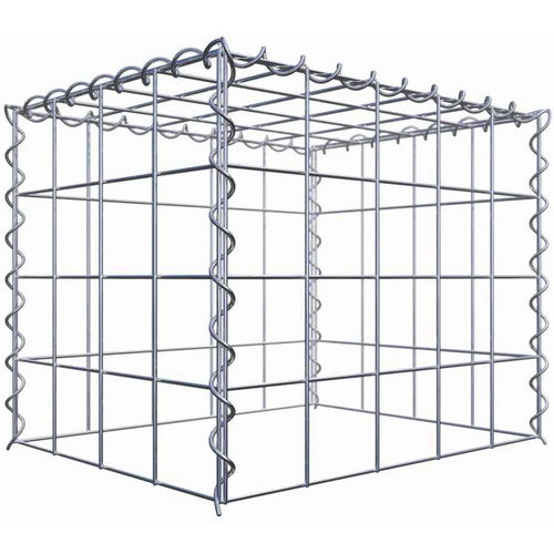 Gabiona Gabione, silbergrau, Maschenweite 10 cm x 10 cm, Spirale – silberfarben