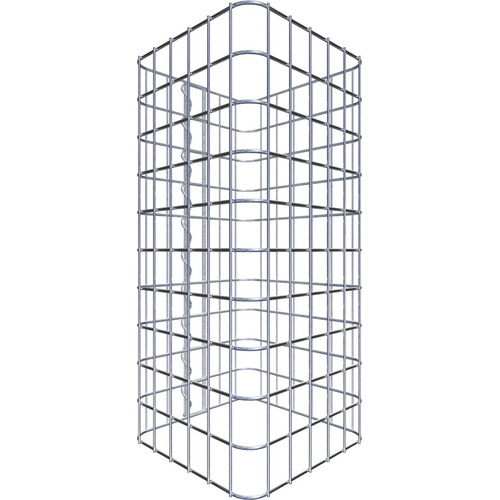 Gabiona Gabionensäule, silbergrau, Maschenweite 5 cm x 5 cm – silberfarben
