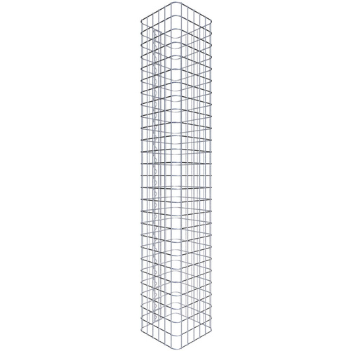 Gabiona Gabionensäule, silbergrau, Maschenweite 5 cm x 5 cm - silberfarben