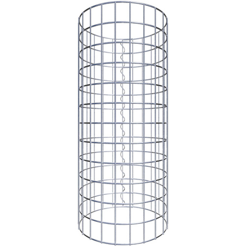 Gabiona Gabionensäule, silbergrau, Maschenweite 5 cm x 5 cm – silberfarben