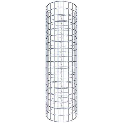 Gabiona Gabionensäule, silbergrau, Maschenweite 5 cm x 5 cm – silberfarben