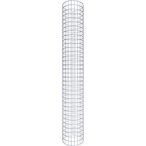 Gabiona Gabionensäule, silbergrau, Maschenweite 5 cm x 5 cm – silberfarben