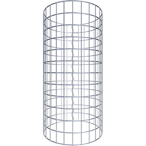 Gabiona Gabionensäule, silbergrau, Maschenweite 5 cm x 5 cm – silberfarben