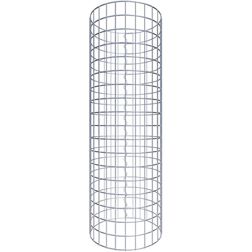 Gabiona Gabionensäule, silbergrau, Maschenweite 5 cm x 5 cm – silberfarben