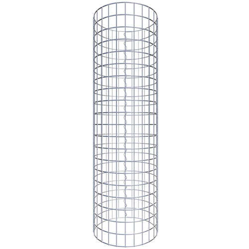 Gabiona Gabionensäule, silbergrau, Maschenweite 5 cm x 5 cm – silberfarben