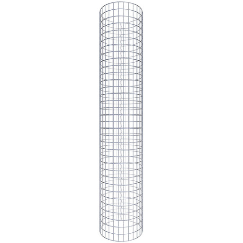 Gabiona Gabionensäule, silbergrau, Maschenweite 5 cm x 5 cm – silberfarben