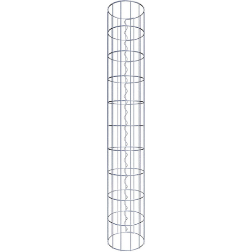 Gabiona Gabionensäule, silbergrau, Maschenweite 5 cm x 10 cm – silberfarben