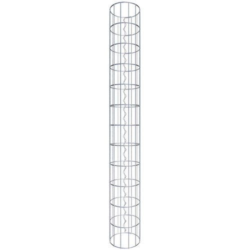 Gabiona Gabionensäule, silbergrau, Maschenweite 5 cm x 10 cm – silberfarben