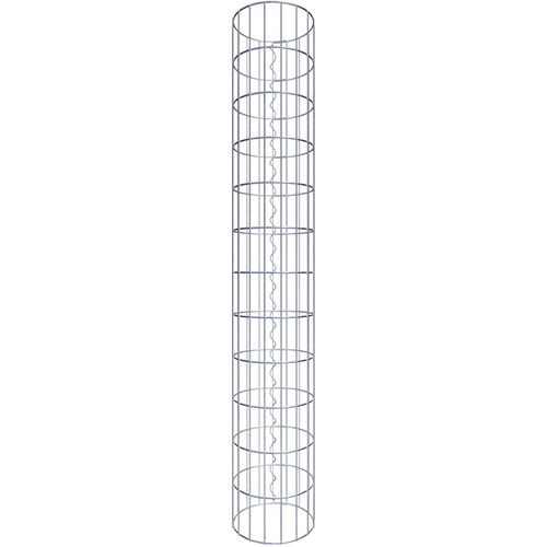 Gabiona Gabionensäule, silbergrau, Maschenweite 5 cm x 10 cm – silberfarben