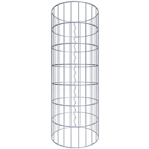 Gabiona Gabionensäule, silbergrau, Maschenweite 5 cm x 10 cm – silberfarben