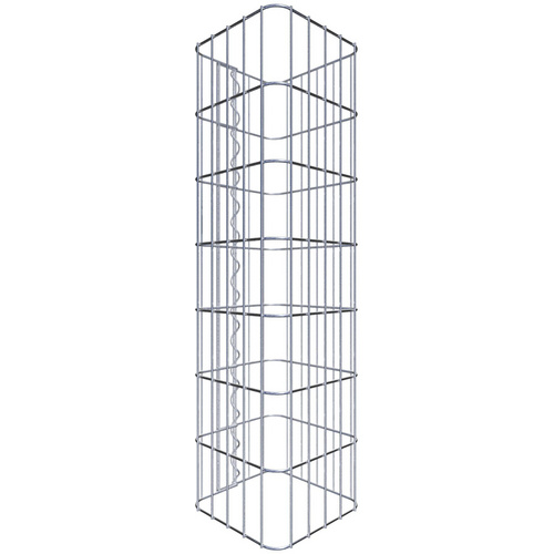 Gabiona Gabionensäule, silbergrau, Maschenweite 5 cm x 10 cm – silberfarben
