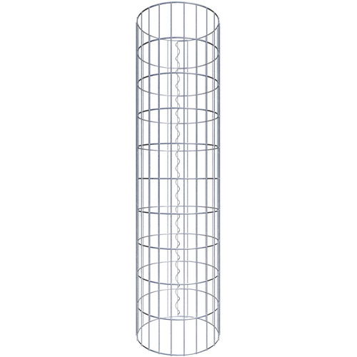 Gabiona Gabionensäule, silbergrau, Maschenweite 5 cm x 10 cm – silberfarben
