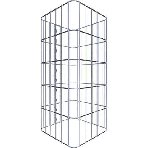 Gabiona Gabionensäule, silbergrau, Maschenweite 5 cm x 10 cm – silberfarben