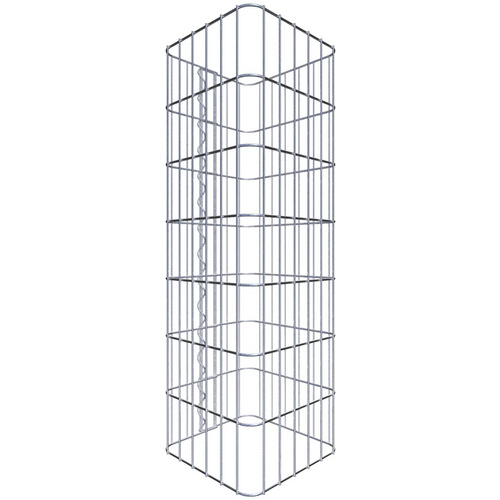 Gabiona Gabionensäule, silbergrau, Maschenweite 5 cm x 10 cm - silberfarben