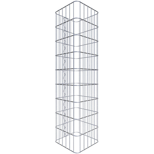 Gabiona Gabionensäule, silbergrau, Maschenweite 5 cm x 10 cm – silberfarben