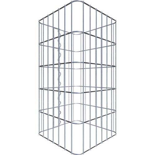 Gabiona Gabionensäule, silbergrau, Maschenweite 5 cm x 10 cm – silberfarben