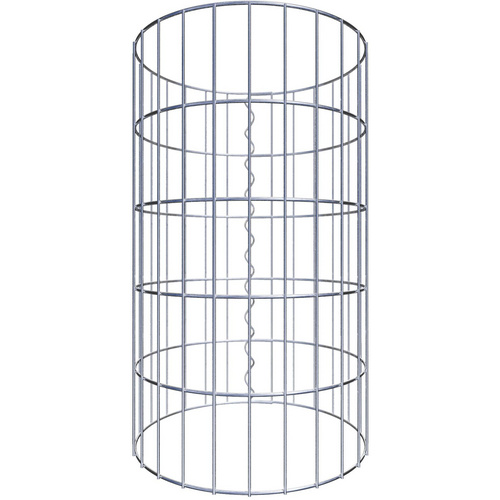 Gabiona Gabionensäule, silbergrau, Maschenweite 5 cm x 10 cm – silberfarben