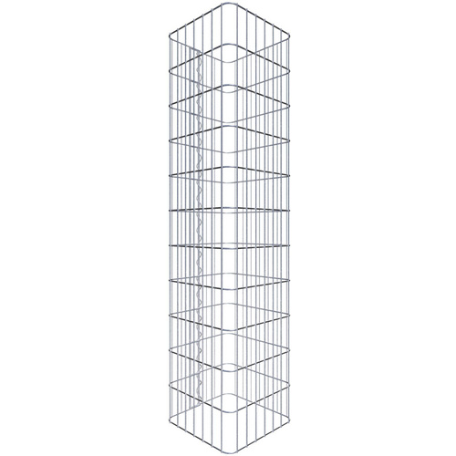 Gabiona Gabionensäule, silbergrau, Maschenweite 5 cm x 10 cm – silberfarben