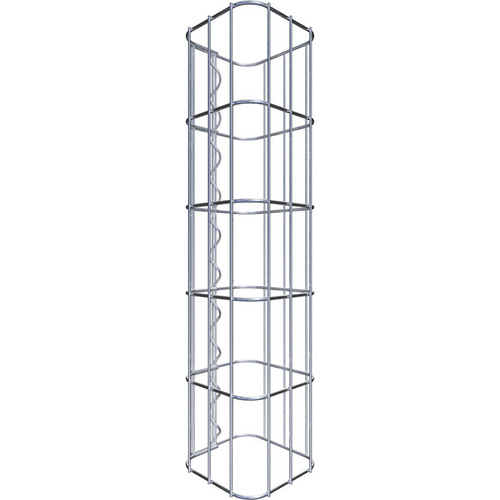 Gabiona Gabionensäule, silbergrau, Maschenweite 5 cm x 10 cm – silberfarben