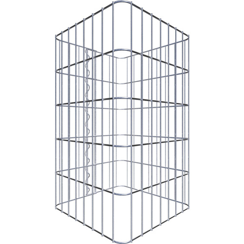 Gabiona Gabionensäule, silbergrau, Maschenweite 5 cm x 10 cm – silberfarben