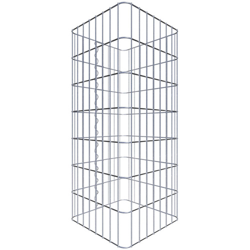 Gabiona Gabionensäule, silbergrau, Maschenweite 5 cm x 10 cm – silberfarben
