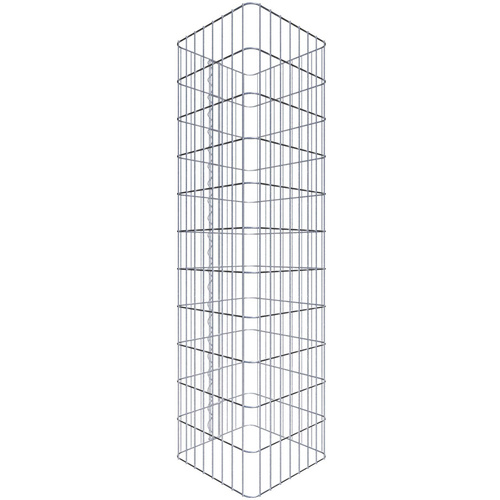 Gabiona Gabionensäule, silbergrau, Maschenweite 5 cm x 10 cm – silberfarben