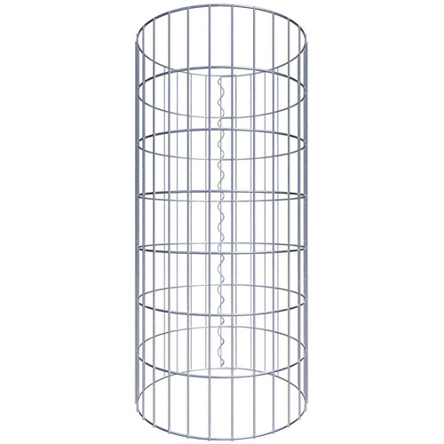 Gabiona Gabionensäule, silbergrau, Maschenweite 5 cm x 10 cm – silberfarben