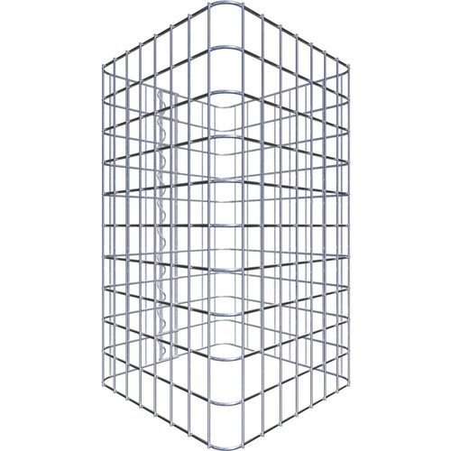 Gabiona Gabionensäule, silbergrau, Maschenweite 5 cm x 5 cm - silberfarben