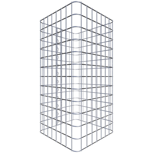 Gabiona Gabionensäule, silbergrau, Maschenweite 5 cm x 5 cm – silberfarben