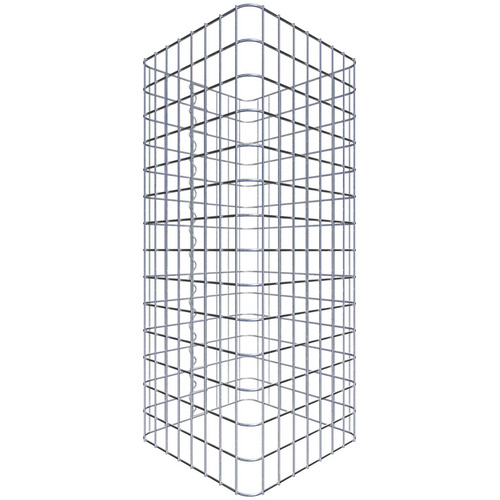 Gabiona Gabionensäule, silbergrau, Maschenweite 5 cm x 5 cm – silberfarben