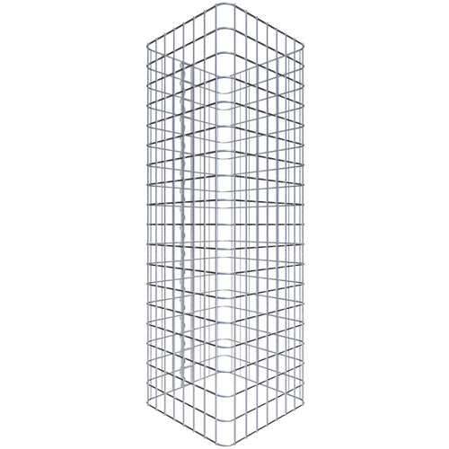 Gabiona Gabionensäule, silbergrau, Maschenweite 5 cm x 5 cm – silberfarben
