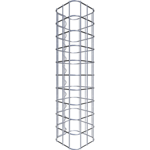 Gabiona Gabionensäule, silbergrau, Maschenweite 5 cm x 5 cm – silberfarben