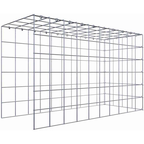 Gabiona Gabione, silbergrau, Maschenweite 10 cm x 10 cm, C-Ring - silberfarben