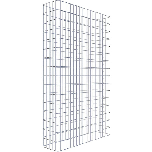 Gabiona Gabionenzaun, silbergrau, Maschenweite 5 cm x 10 cm – silberfarben