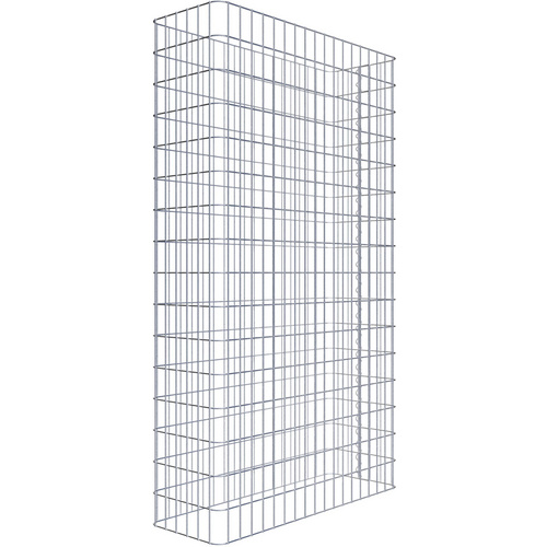 Gabiona Gabionenzaun, silbergrau, Maschenweite 5 cm x 10 cm – silberfarben