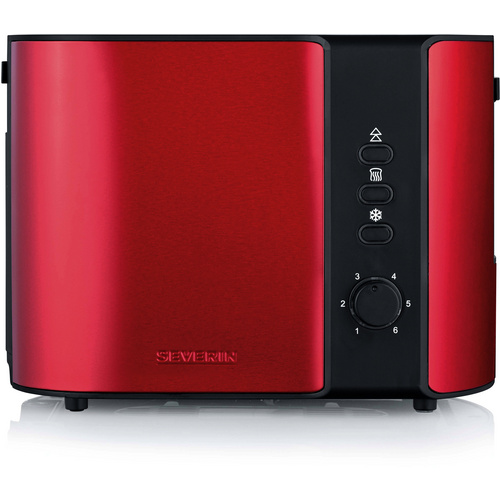 SEVERIN Toaster, edelstahlfarben/rot, 24...