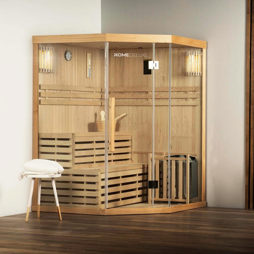 HOME DELUXE Sauna »Skyline XL«, inkl. 6 kW Saunaofen mit integrierter Steuerung, für 3 Personen - beige