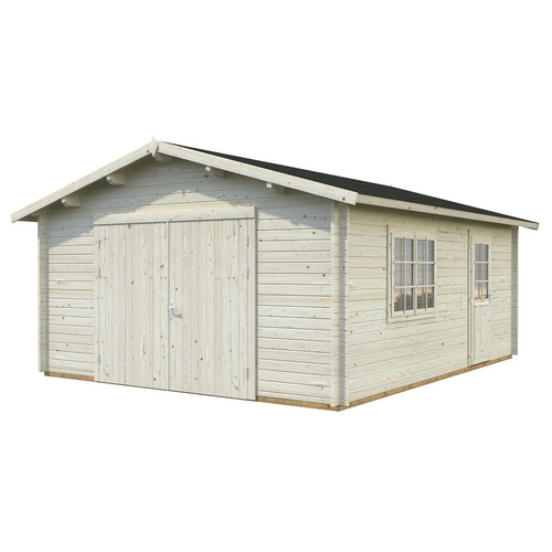 PALMAKO AS Blockbohlen-Garage, BxT: 450 x 550 cm (Außenmaße), Holz – beige