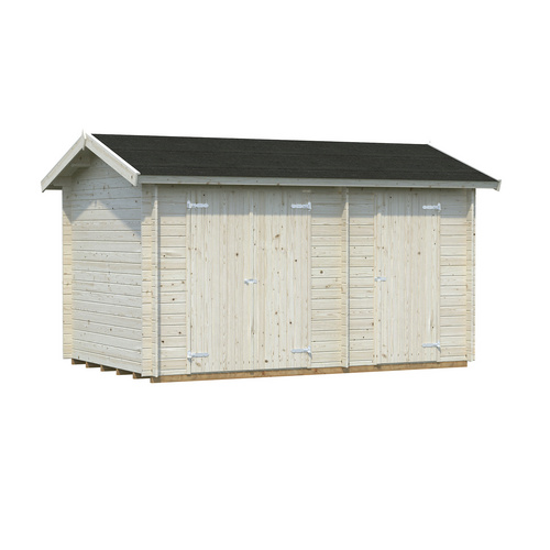 PALMAKO Blockbohlenhaus »Jari«, Holz, BxHxT: 440 x 251 x 240 cm (Außenmaße inkl. Dachüberstand) – braun