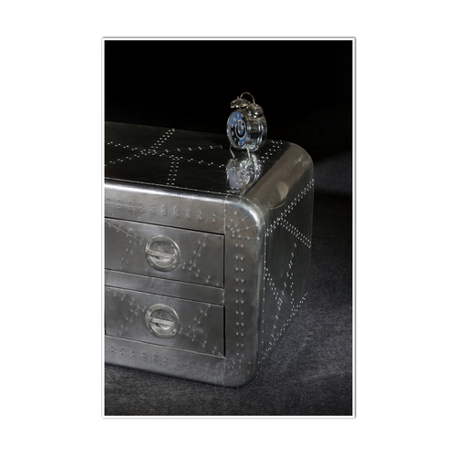 Thumbnail - SIT Lowboard »AIRMAN«, Mangoholz/Mdf/Alu - silberfarben